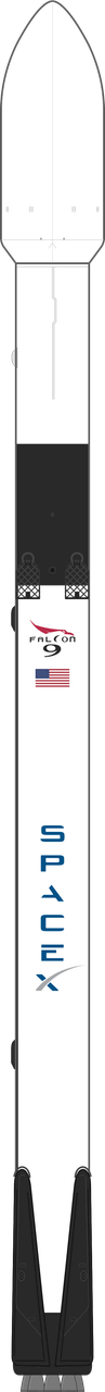 Drawing of the Falcon 9 Block 5 for USSF-481